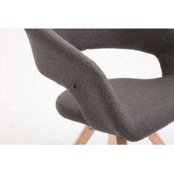 Chaise de salle à manger Suez, tissu Natura, gris foncé